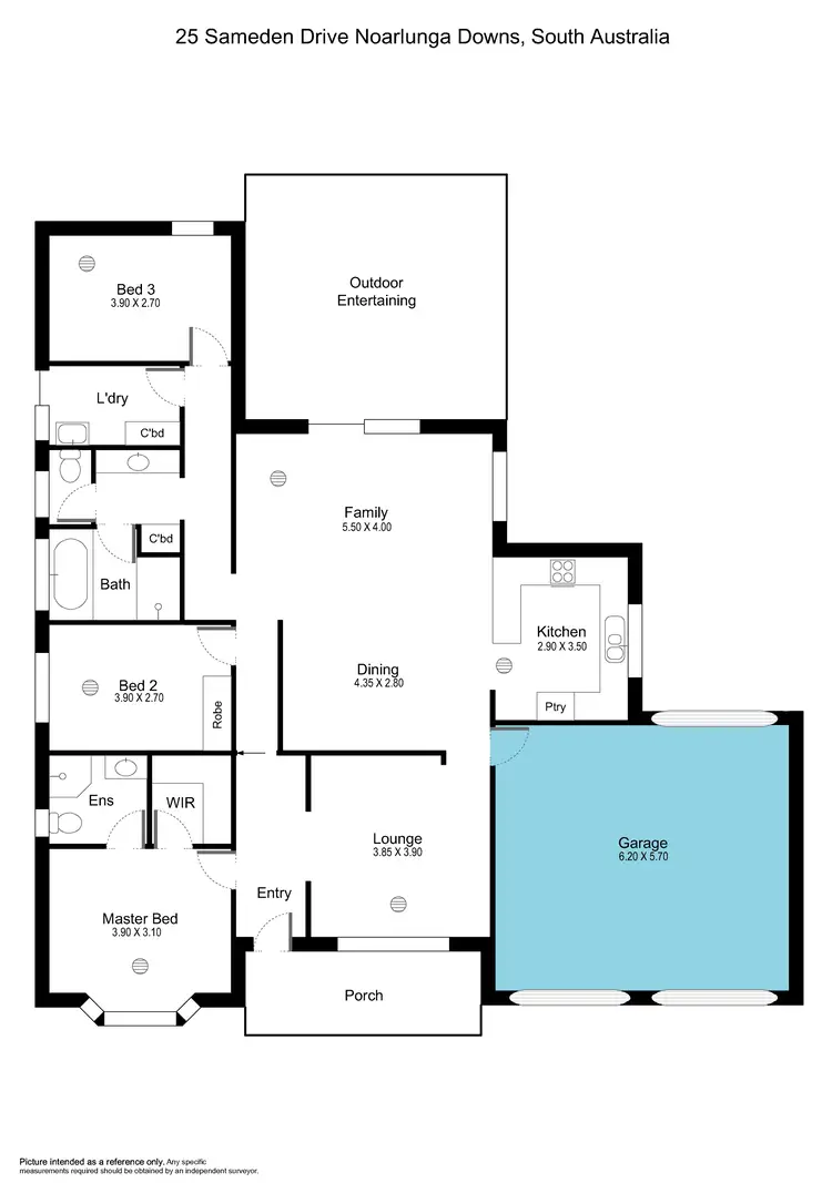 Floorplan of Homely house listing, 25 Sameden Drive, Noarlunga Downs SA 5168