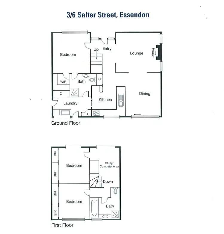 Floorplan of Homely townhouse listing, 3/6 SALTER STREET, Essendon VIC 3040