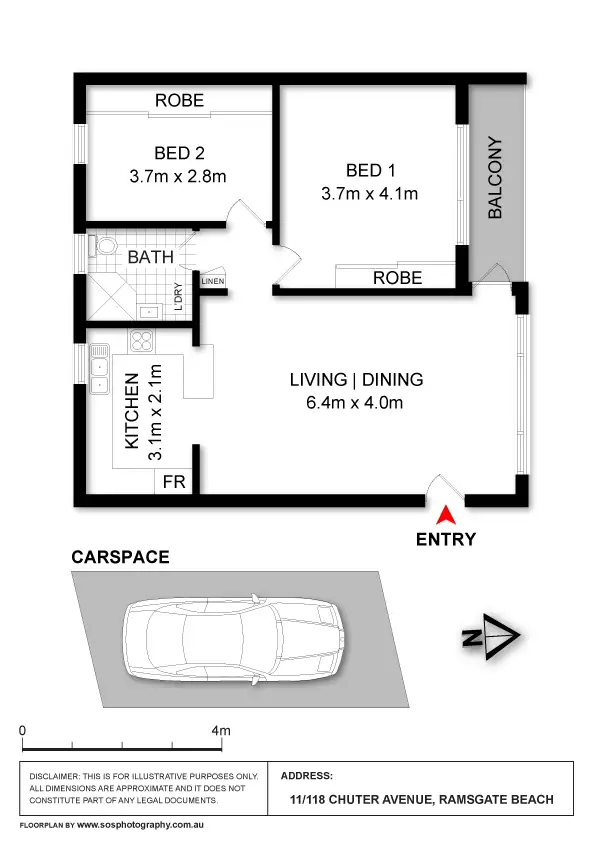 Floorplan of Homely unit listing, 11/116-118 Chuter Avenue, Ramsgate Beach NSW 2217