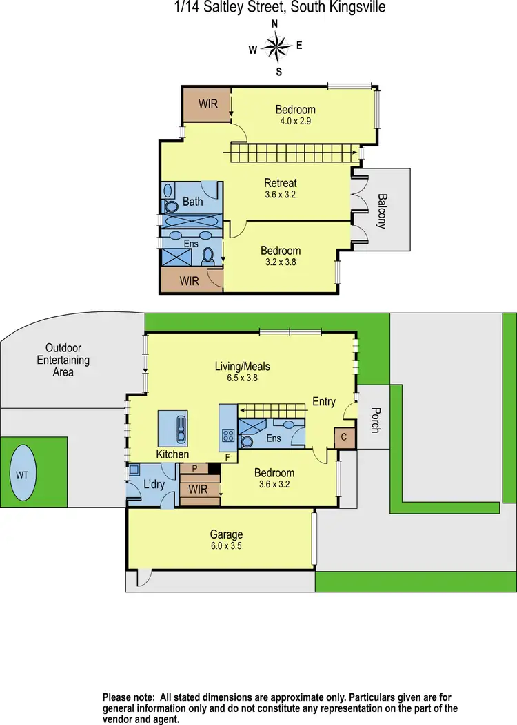 Floorplan of Homely townhouse listing, 1/14 Saltley Street, South Kingsville VIC 3015
