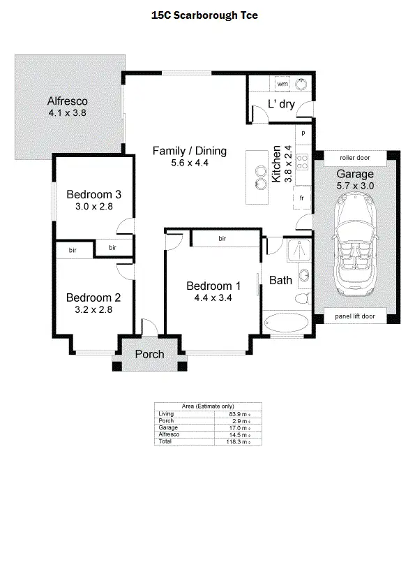 Floorplan of Homely house listing, 15C Scarborough Terrace, Dover Gardens SA 5048