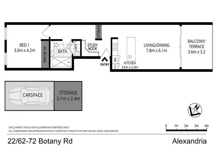 Floorplan of Homely unit listing, 22/62-72 Botany Road, Alexandria NSW 2015