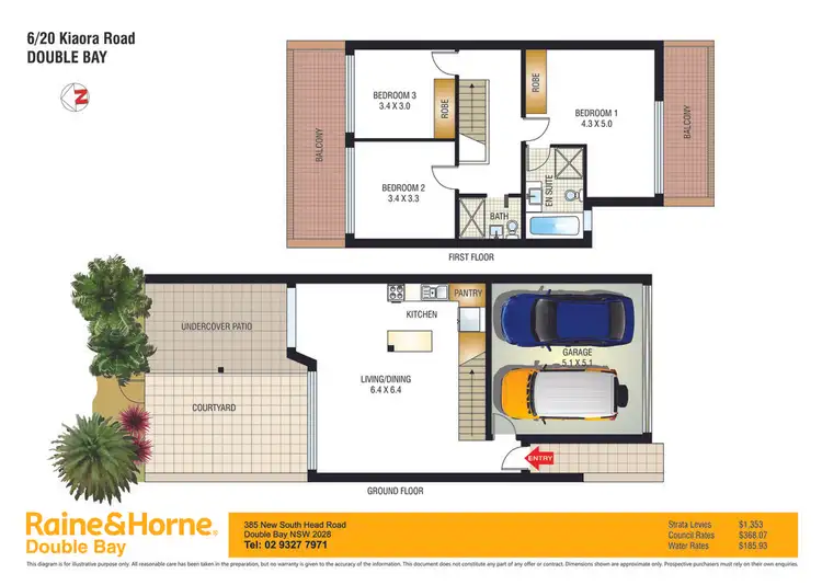Floorplan of Homely townhouse listing, 6/20 Kiaora Road, Double Bay NSW 2028
