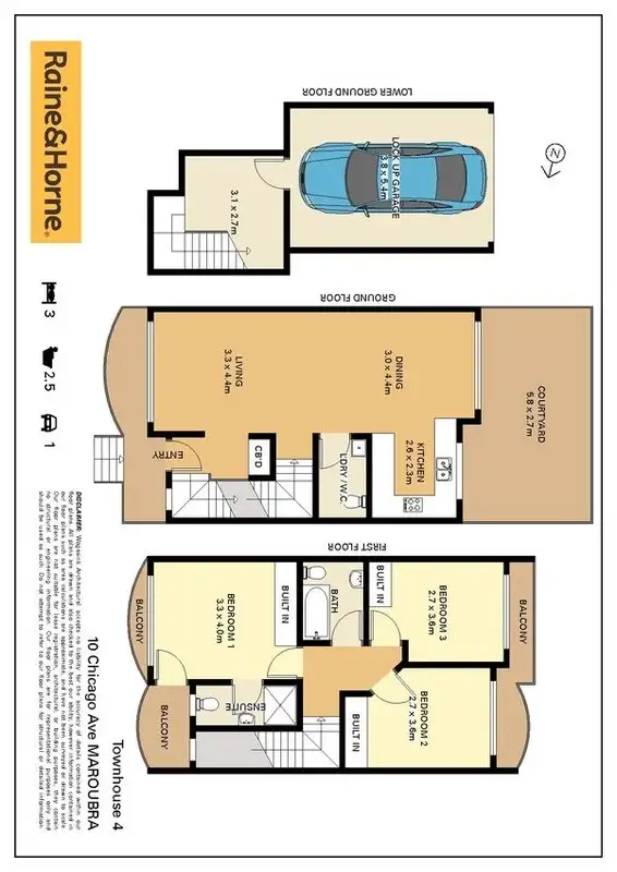 Floorplan of Homely townhouse listing, 4/10-14 Chicago Avenue, Maroubra NSW 2035