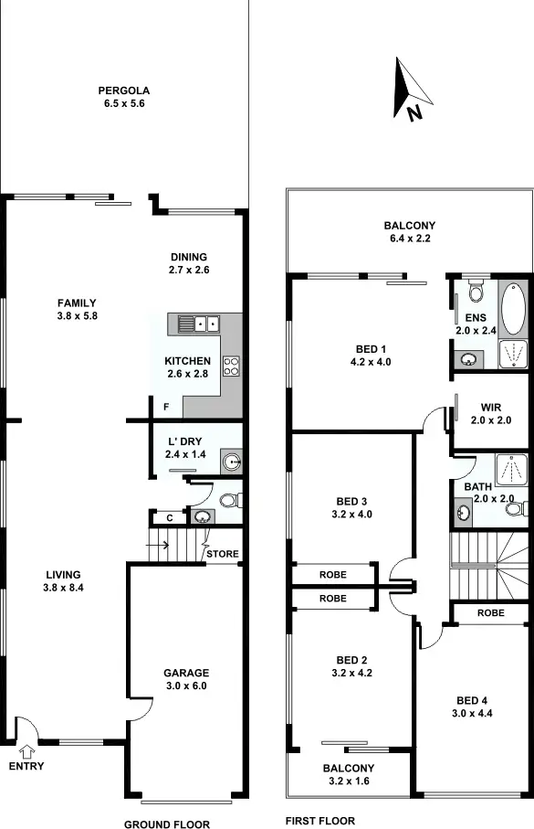 Floorplan of Homely semi-detached listing, 104A Tompson Road, Panania NSW 2213