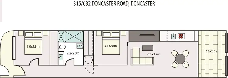 Floorplan of Homely apartment listing, 315/632 Doncaster Road, Doncaster VIC 3108