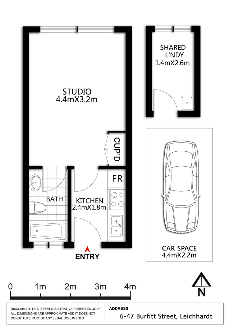 Floorplan of Homely studio listing, 6/47 Burfitt Street, Leichhardt NSW 2040
