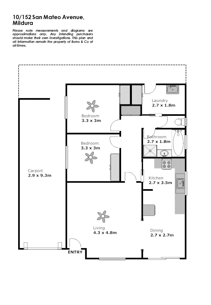 Floorplan of Homely unit listing, 10/152 San Mateo Avenue, Mildura VIC 3500