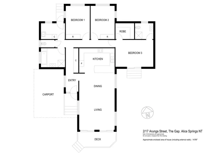 Floorplan of Homely unit listing, 2/17 Arunga Street, Alice Springs NT 870