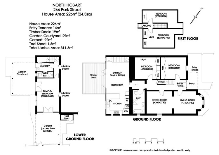 Floorplan of Homely house listing, 266 Park Street, North Hobart TAS 7000