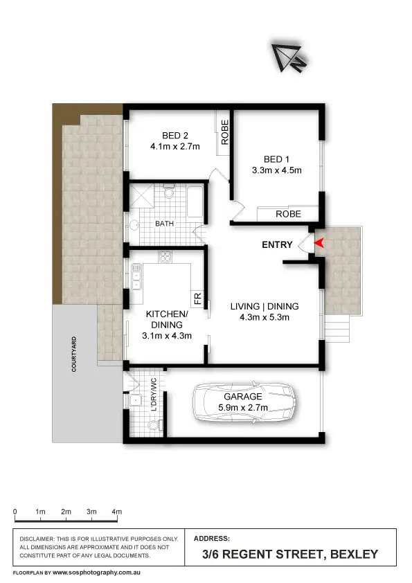 Floorplan of Homely villa listing, 3/6 Regent Street, Bexley NSW 2207