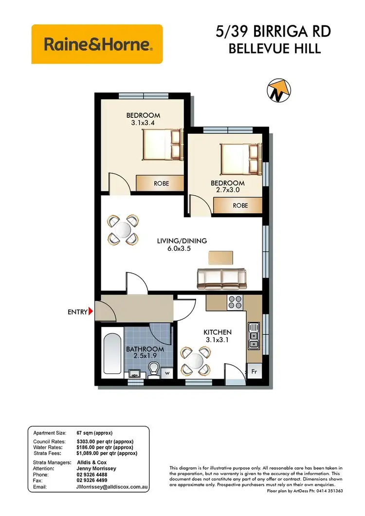 Floorplan of Homely apartment listing, 5/39 Birriga Road, Bellevue Hill NSW 2023