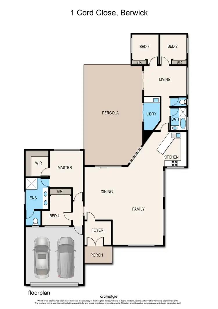Floorplan of Homely house listing, 1 Cord Close, Berwick VIC 3806