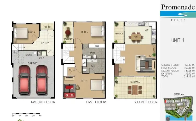 Floorplan of Homely townhouse listing, Unit 1 / 138 Springfield Lakes Boulevade, Promenade Falls, Springfield Lakes QLD 4300