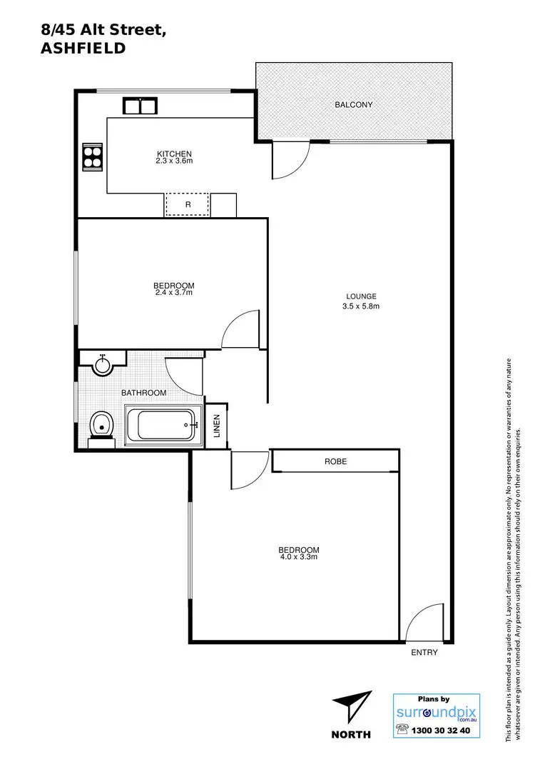 Floorplan of Homely unit listing, 8/45 Alt Street, Ashfield NSW 2131