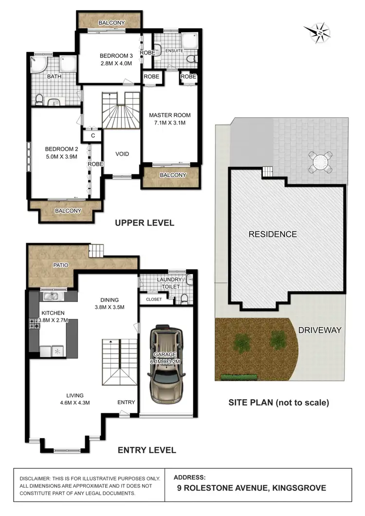 Floorplan of Homely semi-detached listing, 9 Rolestone Avenue, Kingsgrove NSW 2208