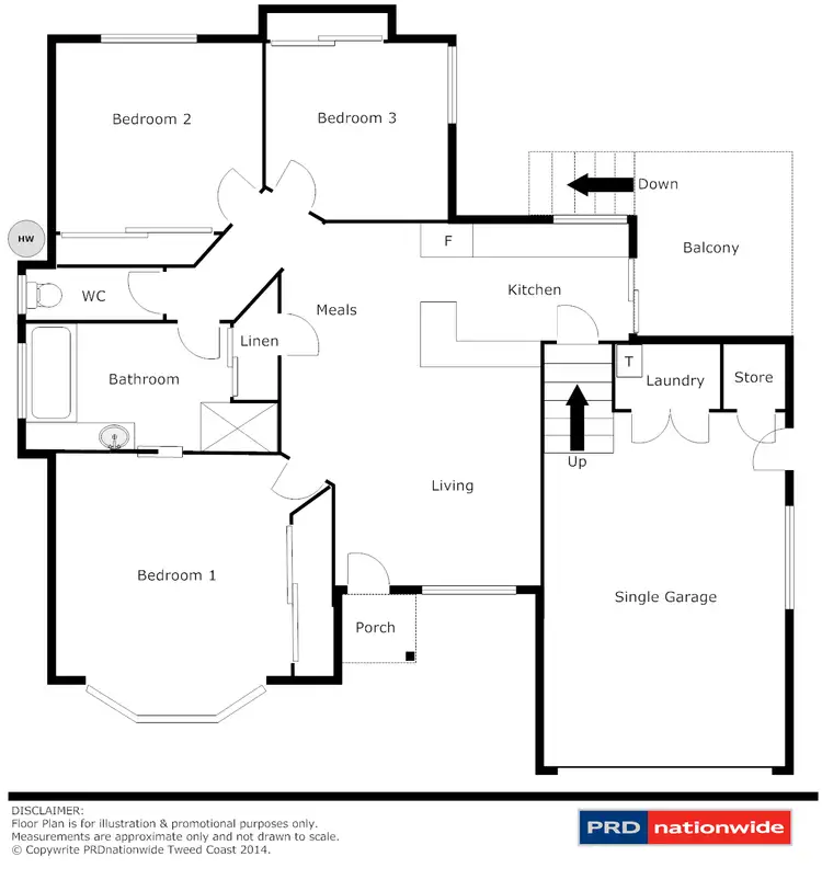Floorplan of Homely semi-detached listing, 1/85 Lochlomond Drive, Banora Point NSW 2486