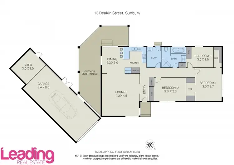 Floorplan of Homely house listing, 13 Deakin Street, Sunbury VIC 3429