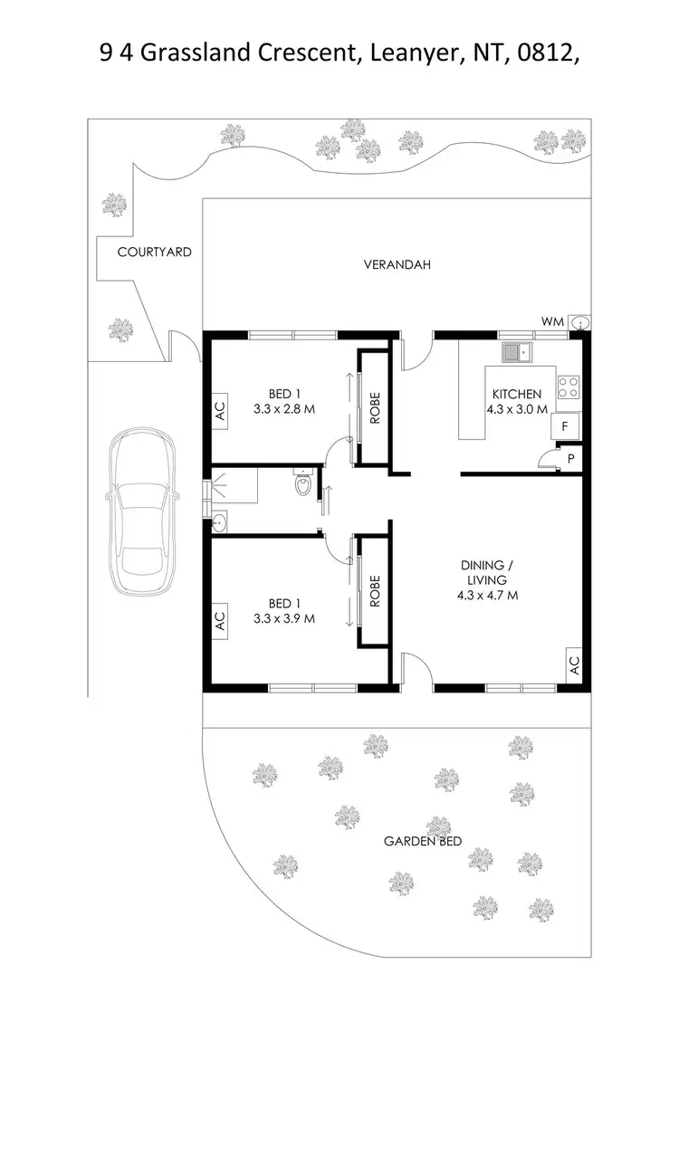 Floorplan of Homely unit listing, 9/4 Grassland Crescent, Leanyer NT 812