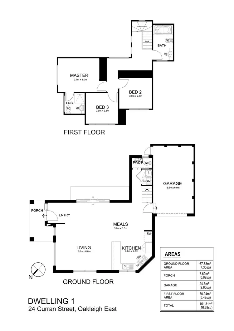 Floorplan of Homely townhouse listing, 1/24 Curran Street, Oakleigh East VIC 3166