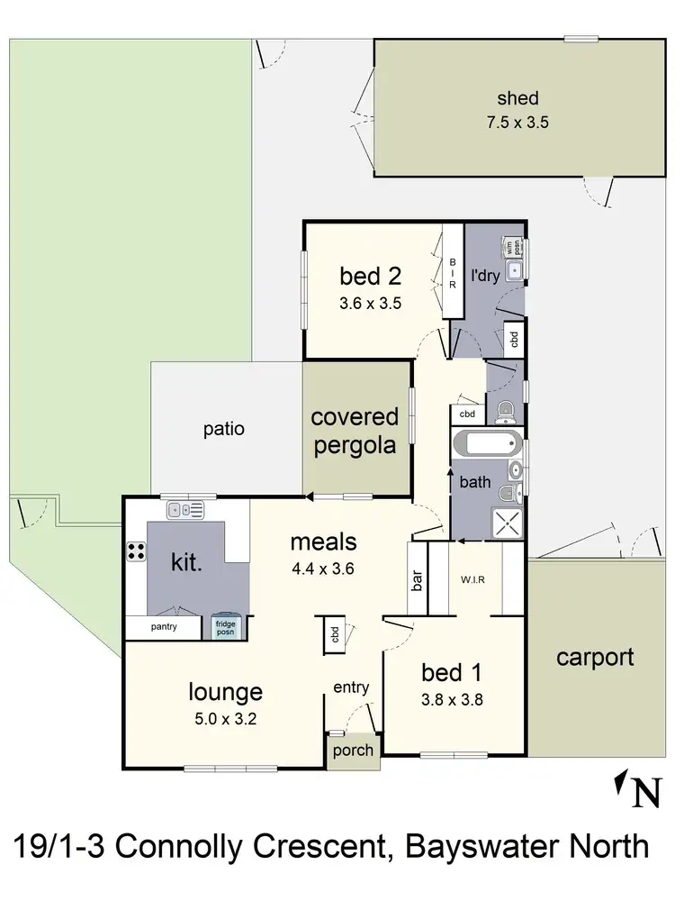 Floorplan of Homely unit listing, 19/1-3 Connolly Crescent, Bayswater North VIC 3153