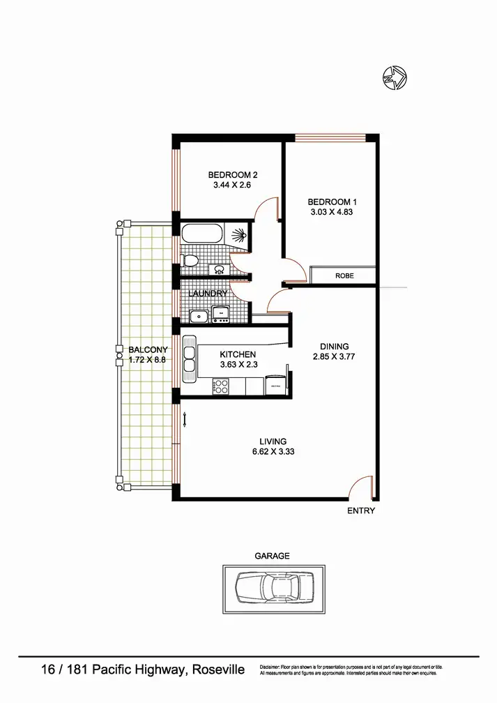 Floorplan of Homely apartment listing, 16/181 Pacific Highway, Roseville NSW 2069