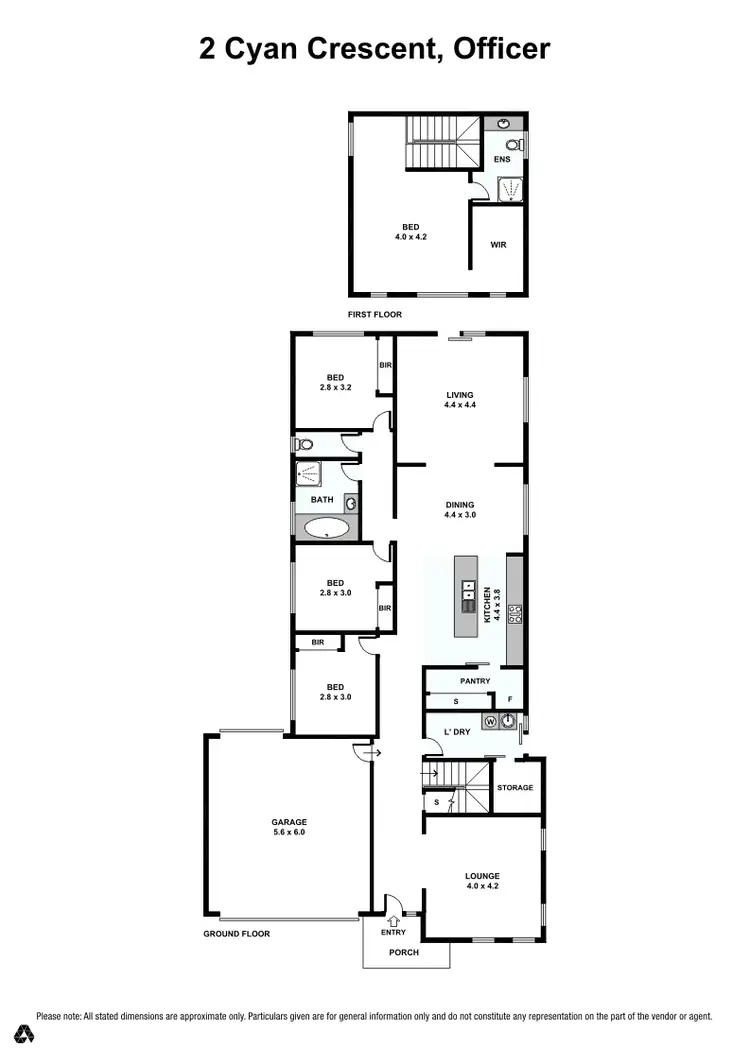 Floorplan of Homely house listing, 2 Cyan Crescent, Officer VIC 3809
