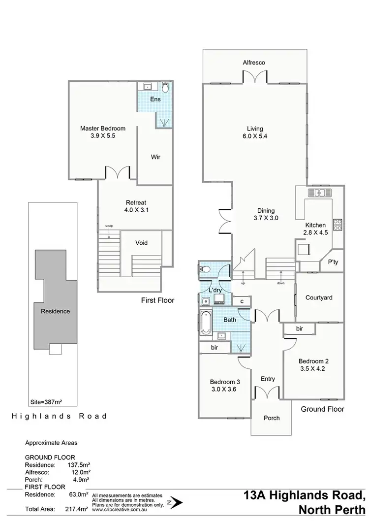 Floorplan of Homely house listing, 13A Highlands Road, North Perth WA 6006