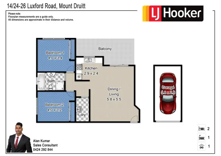 Floorplan of Homely unit listing, 14/24-26 Luxford Road, Mount Druitt NSW 2770