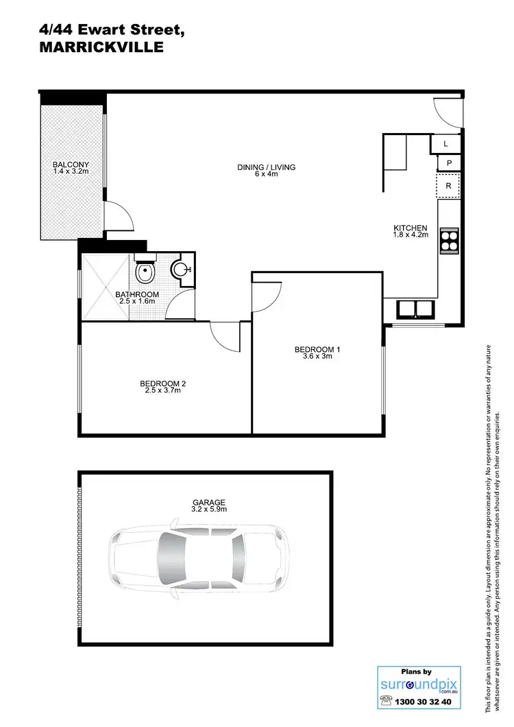 Floorplan of Homely unit listing, 4/44 Ewart Street (Dulwich Hill Border), Marrickville NSW 2204
