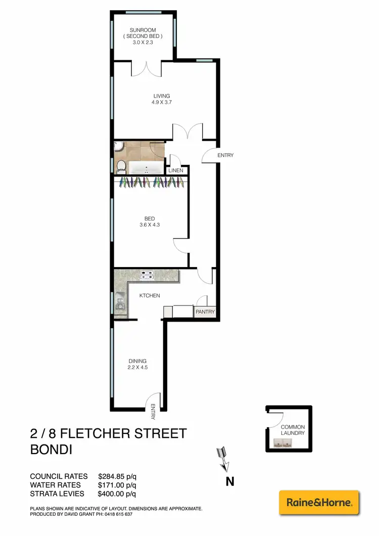 Floorplan of Homely apartment listing, 2/8 Fletcher Street, Bondi NSW 2026
