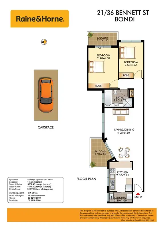 Floorplan of Homely apartment listing, 21/36 Bennett Street, Bondi NSW 2026