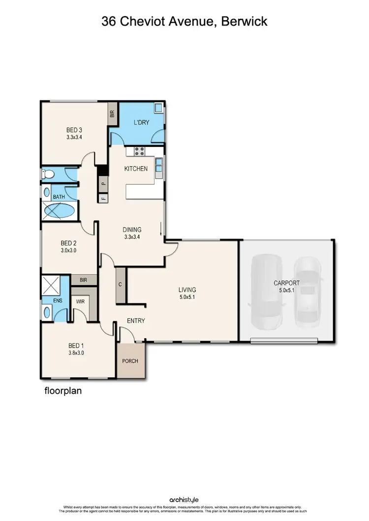Floorplan of Homely house listing, 36 Cheviot Avenue, Berwick VIC 3806