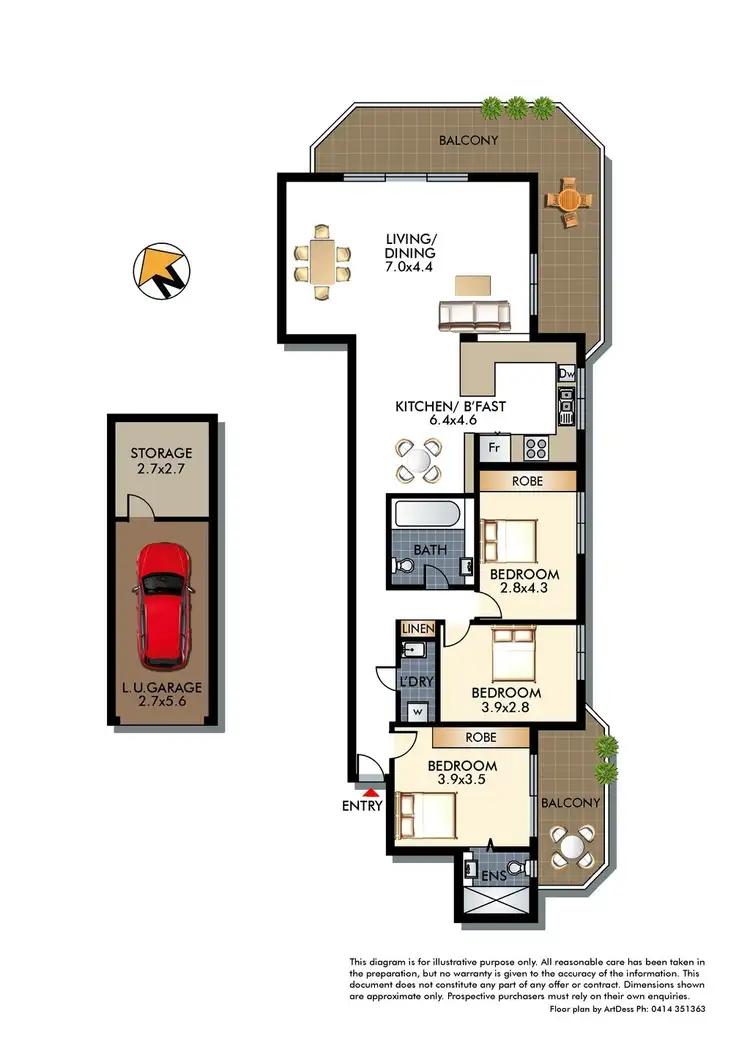 Floorplan of Homely apartment listing, 11/57 O'Brien Street, Bondi Beach NSW 2026