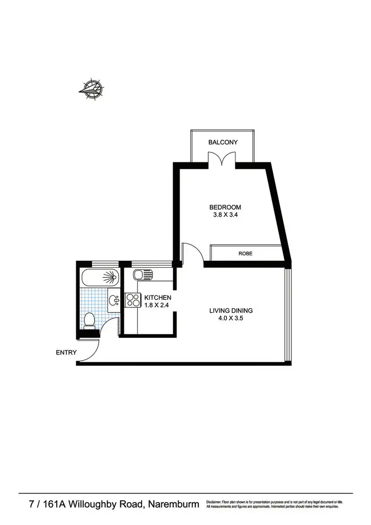 Floorplan of Homely apartment listing, 7/161A Willoughby Rd, Naremburn NSW 2065
