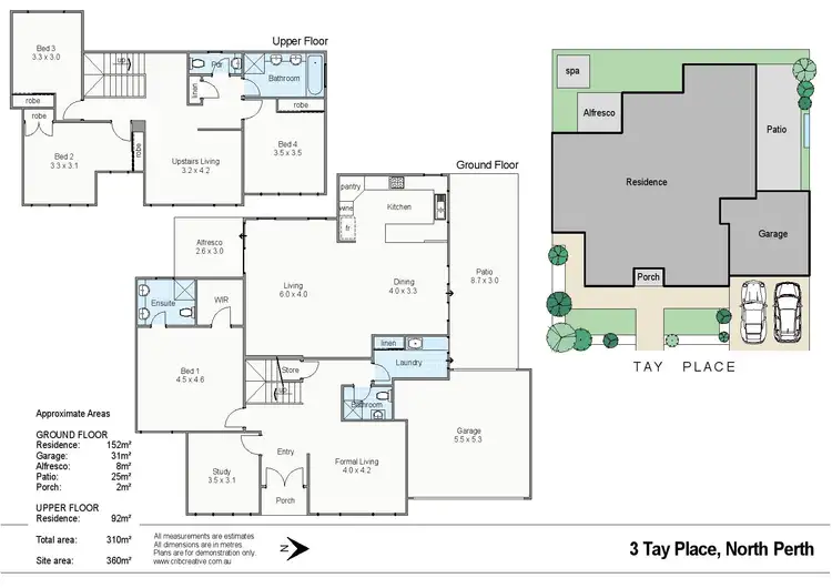 Floorplan of Homely house listing, 3 Tay Place, North Perth WA 6006
