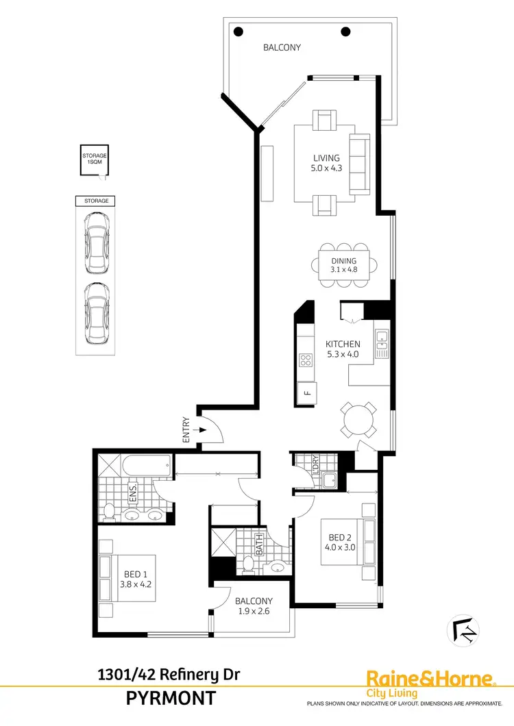 Floorplan of Homely apartment listing, 1301/42 Refinery Drive, Pyrmont NSW 2009