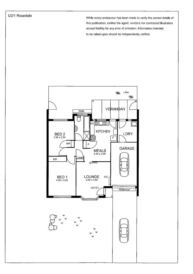 Floorplan of Homely unit listing, 2/1 Rosedale Court, Newton SA 5074