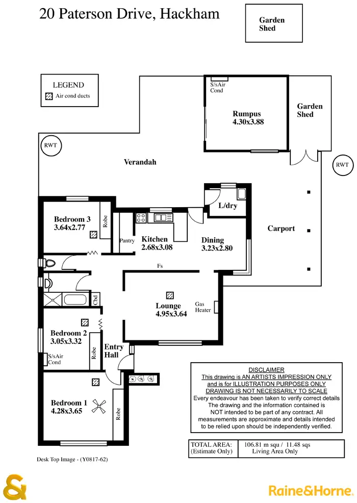 Floorplan of Homely house listing, 20 Paterson Drive, Hackham SA 5163