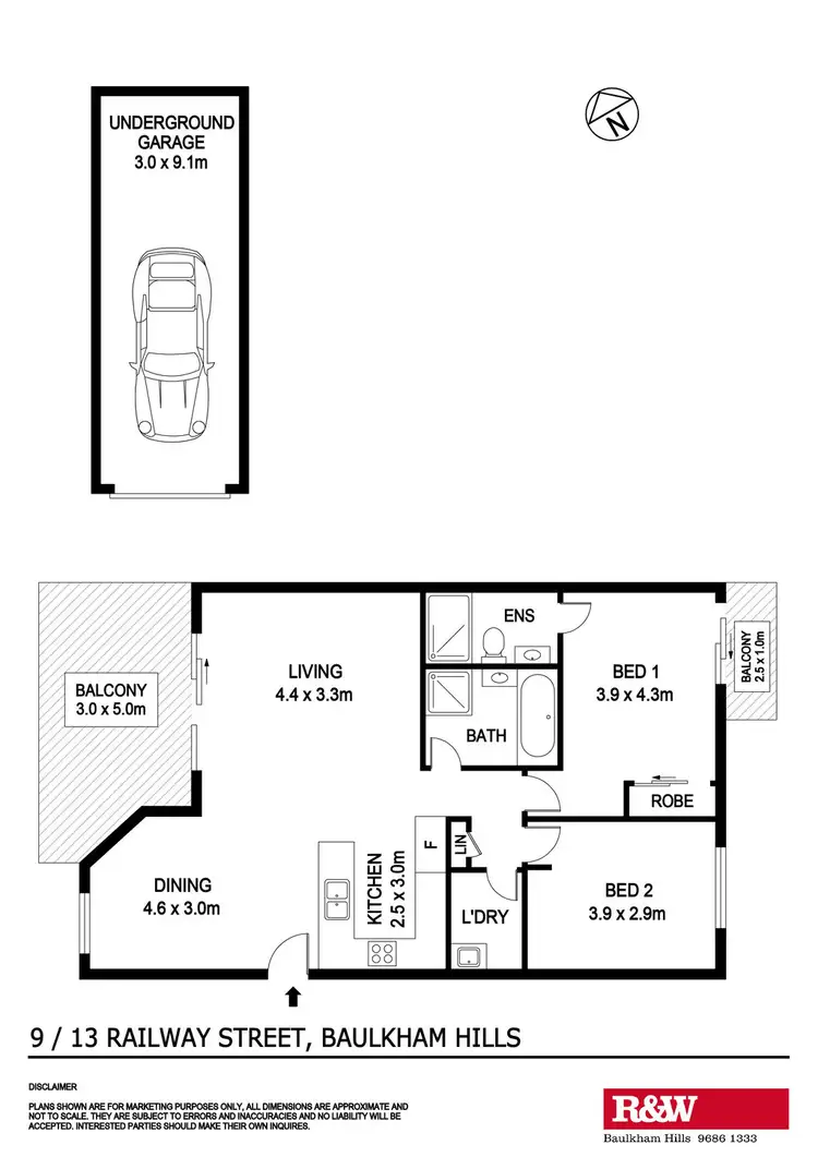Floorplan of Homely apartment listing, 9/13-19 Railway Street, Baulkham Hills NSW 2153