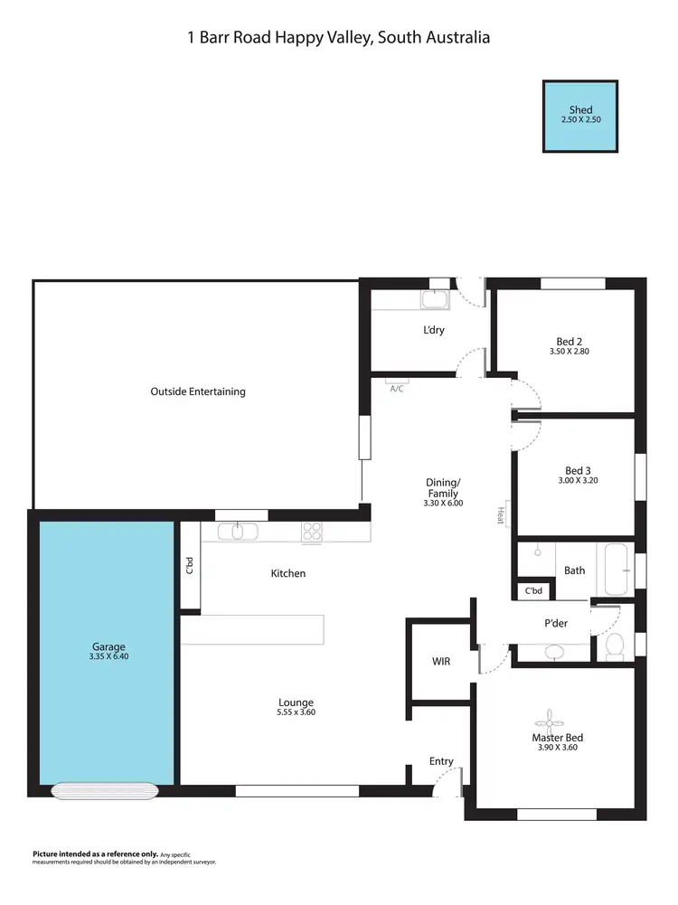 Floorplan of Homely house listing, 1 Barr Road, Happy Valley SA 5159