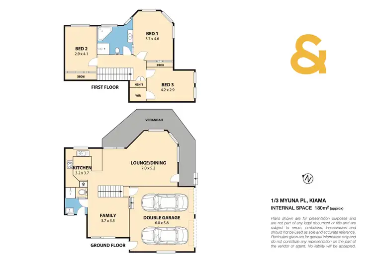 Floorplan of Homely semi-detached listing, 1/3 Myuna Place, Kiama NSW 2533