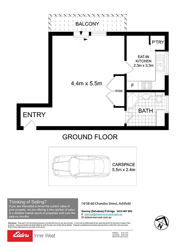 Floorplan of Homely unit listing, 14/58-60 Chandos Street, Ashfield NSW 2131