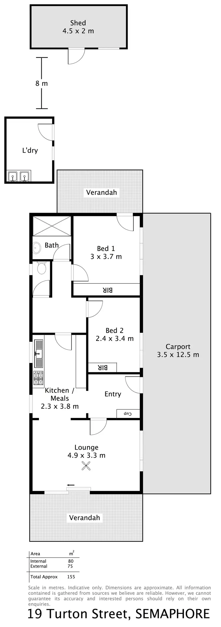 Floorplan of Homely house listing, 19 Turton Street, Semaphore SA 5019