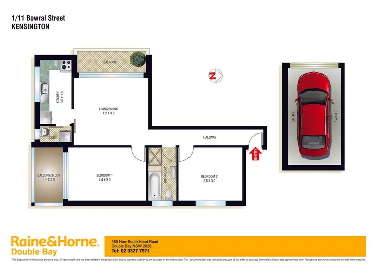 Floorplan of Homely apartment listing, 1/11 Bowral Street, Kensington NSW 2033