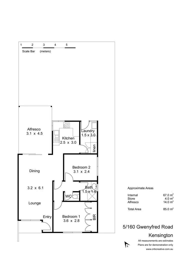 Floorplan of Homely villa listing, 5/160 Gwenyfred Road, Kensington WA 6151