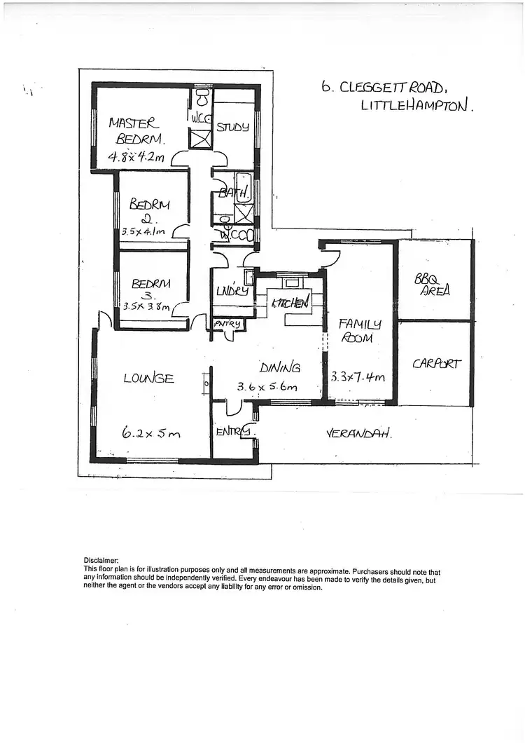 Floorplan of Homely house listing, 6 Cleggett Road, Littlehampton SA 5250