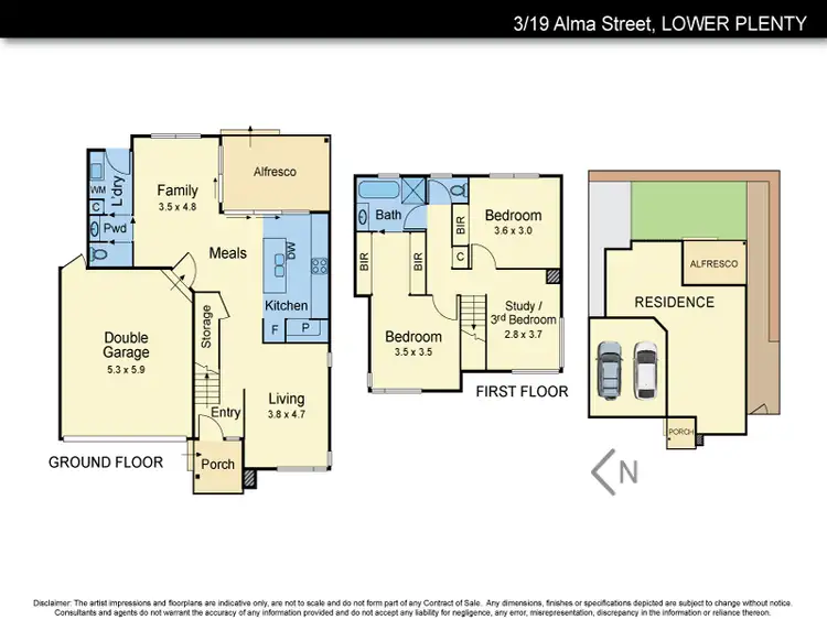Floorplan of Homely townhouse listing, 3/19 Alma Street, Lower Plenty VIC 3093