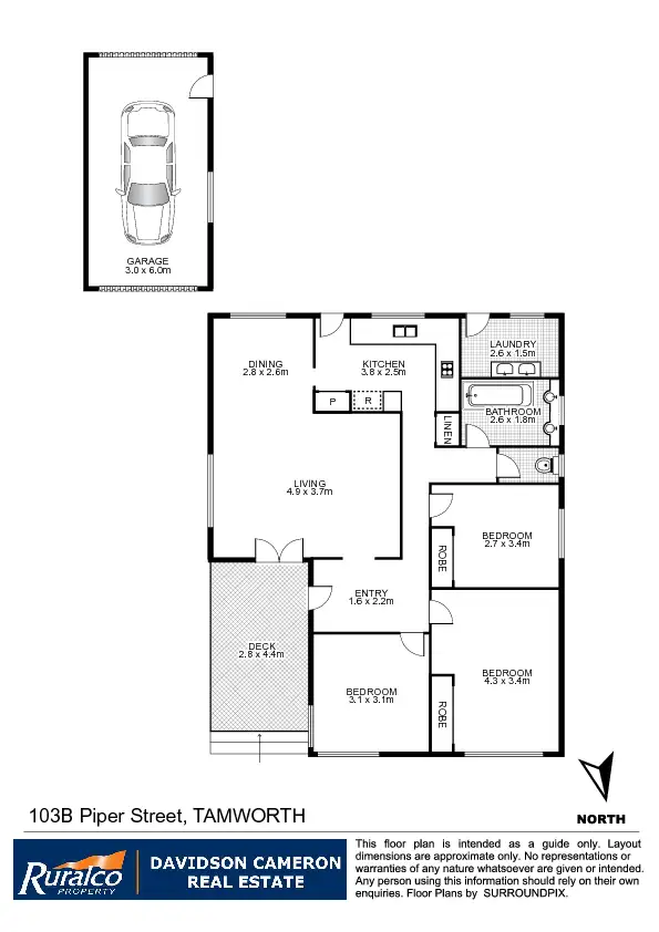 Floorplan of Homely house listing, 103B Piper Street, Tamworth NSW 2340