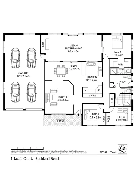 Floorplan of Homely house listing, 1 Jacob Court, Bushland Beach QLD 4818